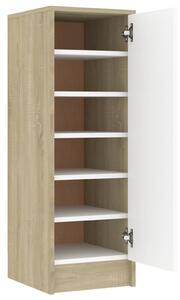 Shoe Cabinet White and Sonoma Oak 32x35x92 cm Engineered Wood