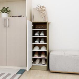 Shoe Cabinet White and Sonoma Oak 32x35x92 cm Engineered Wood