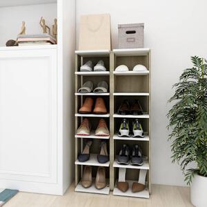Shoe Cabinets 2 pcs White&Sonoma Oak 25x27x102 cm