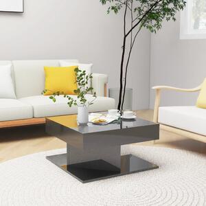 Coffee Table High Gloss Grey 57x57x30 cm Chipboard