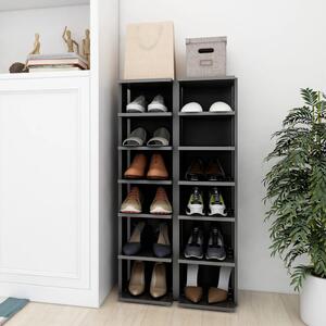 Shoe Cabinets 2 pcs High Gloss Grey 25x27x102 cm