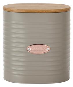 Metal Grey and Copper Biscuit Canister Grey