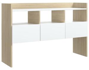 Sideboard White and Sonoma Oak 105x30x70 cm Engineered Wood