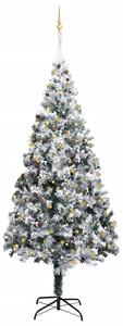 Artificial Christmas Tree LEDs&Ball Set&Flocked Snow Green 400cm
