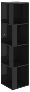 Corner Cabinet High Gloss Black 33x33x132 cm Engineered Wood