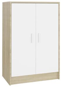 Shoe Cabinet White and Sonoma Oak 60x35x92 cm Engineered Wood