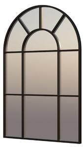 Black Iron Arch Window Pane Mirror - 70x50cm