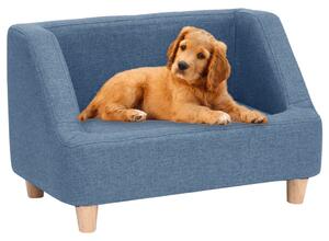 Dog Sofa Blue 60x37x39 cm Linen
