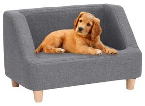Dog Sofa Grey 60x37x39 cm Linen