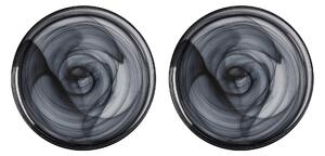 Set of 2 Maxwell & Williams Marblesque 39cm Black Plates Black