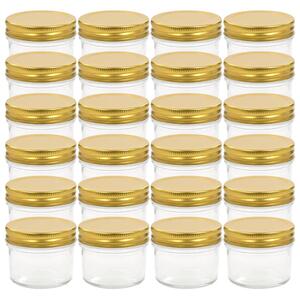 Glass Jam Jars with Gold Lids 24 pcs 110 ml
