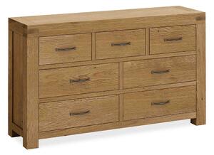 Abbey Grande Large Chest of Drawers, 7 Drawer, Solid Wood | Waxed Oak