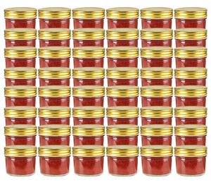 Glass Jam Jars with Gold Lid 48 pcs 110 ml