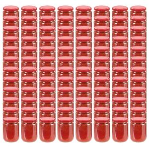Glass Jam Jars with Red Lid 96 pcs 230 ml