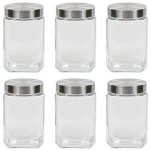 Storage Jars with Silver Lid 6 pcs 1700 ml