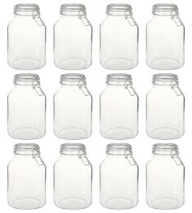 Glass Jars with Lock 12 pcs 3 L