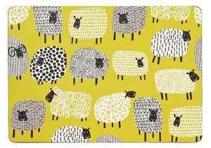 Set of 4 Ulster Weavers Dotty Sheep Placemats Yellow, Black and White