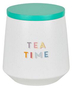 Rainbow Ceramic Tea Canister White and Green