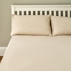 The Willow Manor Easy Care Percale Double Fitted Sheet - Linen