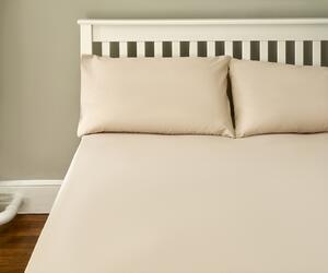 The Willow Manor Easy Care Percale Single Fitted Sheet - Linen