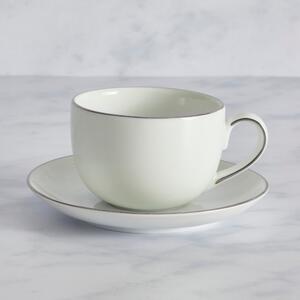 Platinum Breakfast Cup and Saucer White