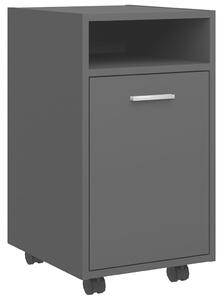 Side Cabinet with Wheels Grey 33x38x60 cm Engineered Wood