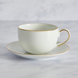 Gold Breakfast Cup and Saucer White