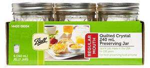 Pack of 6 Ball Mason 240ml Regular Mouth Preserving Jars Clear
