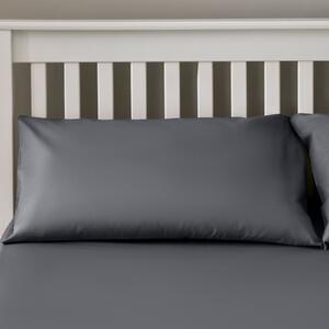 The Willow Manor Easy Care Percale Housewife Pillowcase Pair - Charcoal
