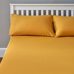 The Willow Manor Easy Care Percale Single Fitted Sheet - Ochre