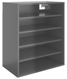 Shoe Cabinet High Gloss Black 60x35x70 cm Engineered Wood