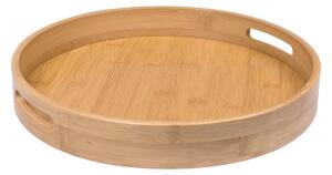Round Bamboo Tray Brown