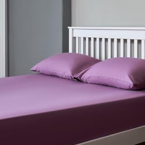 The Willow Manor 100% Cotton Percale Double Fitted Sheet - Grape