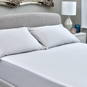 The Willow Manor Egyptian Cotton Sateen 300 Thread Count Single Fitted Sheet - Pearl Grey