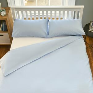 The Willow Manor Easy Care Percale Single Duvet Set - Light Blue