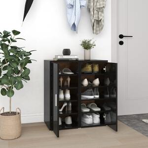 Shoe Cabinets 2 pcs High Gloss Black 32x35x70 cm Engineered Wood