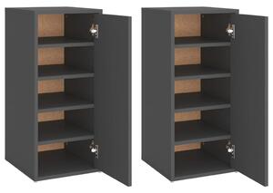 Shoe Cabinets 2 pcs Grey 32x35x70 cm Engineered Wood