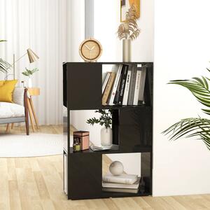 Book Cabinet Room Divider High Gloss Black 60x24x94cm Chipboard