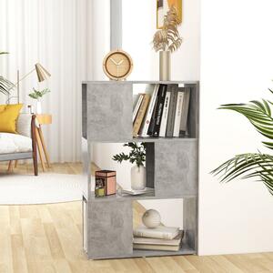 Book Cabinet Room Divider Concrete Grey 60x24x94 cm Chipboard