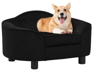Dog Sofa Black 67x47x36 cm Plush