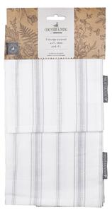 Country Living Tea Towels Woven Flat Stripe Gry - 2 Pack