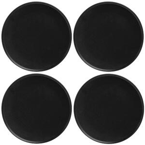 Set of 4 Caviar 27cm High Rim Black Plates Black