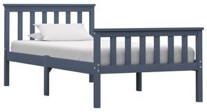 Bed Frame Grey Solid Pinewood 100x200 cm