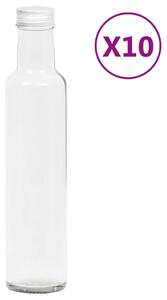 Small Glass Bottles 260 ml with Screw Cap 10 pcs