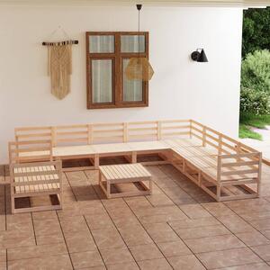 11 Piece Garden Lounge Set Solid Wood Pine