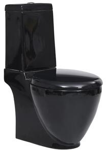 WC Ceramic Toilet Bathroom Round Toilet Bottom Water Flow Black