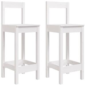 Bar Chairs 2 pcs White 40x41.5x112 cm Solid Wood Pine
