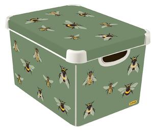 Curver Stockholm Bees Deco Storage Box - Green - 22L