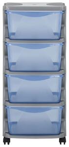 Rollable Drawer Cabinet 36x40x80 cm Grey and Blue