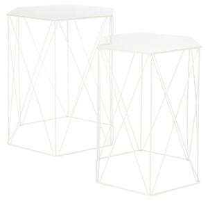 Hex Side Table Set Of 2 White